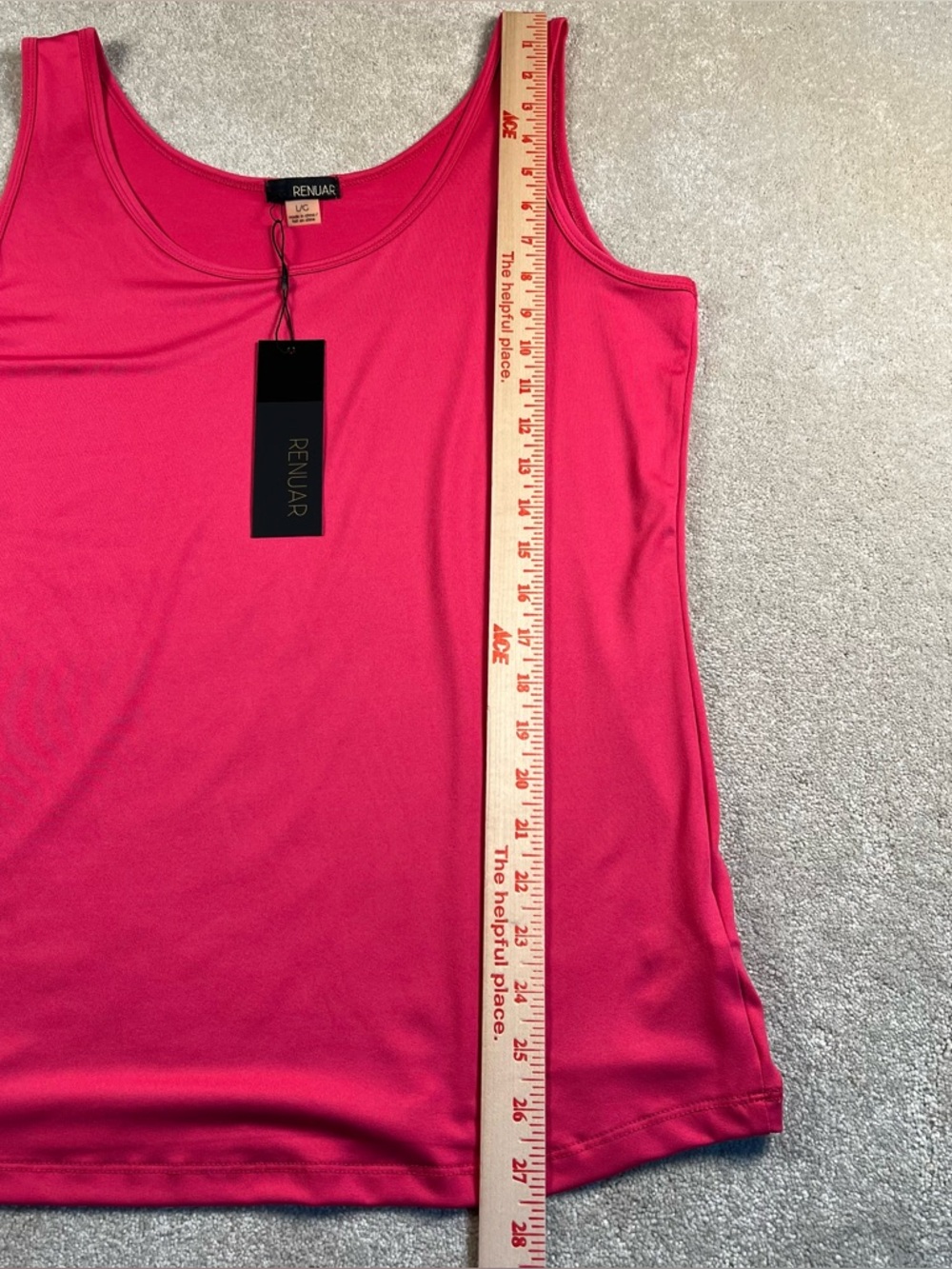 RENUAR Basic Tank Sleeveless Solid Pink Casual Comfort Stretchy NWT Women's Lg - Picture 5 of 8